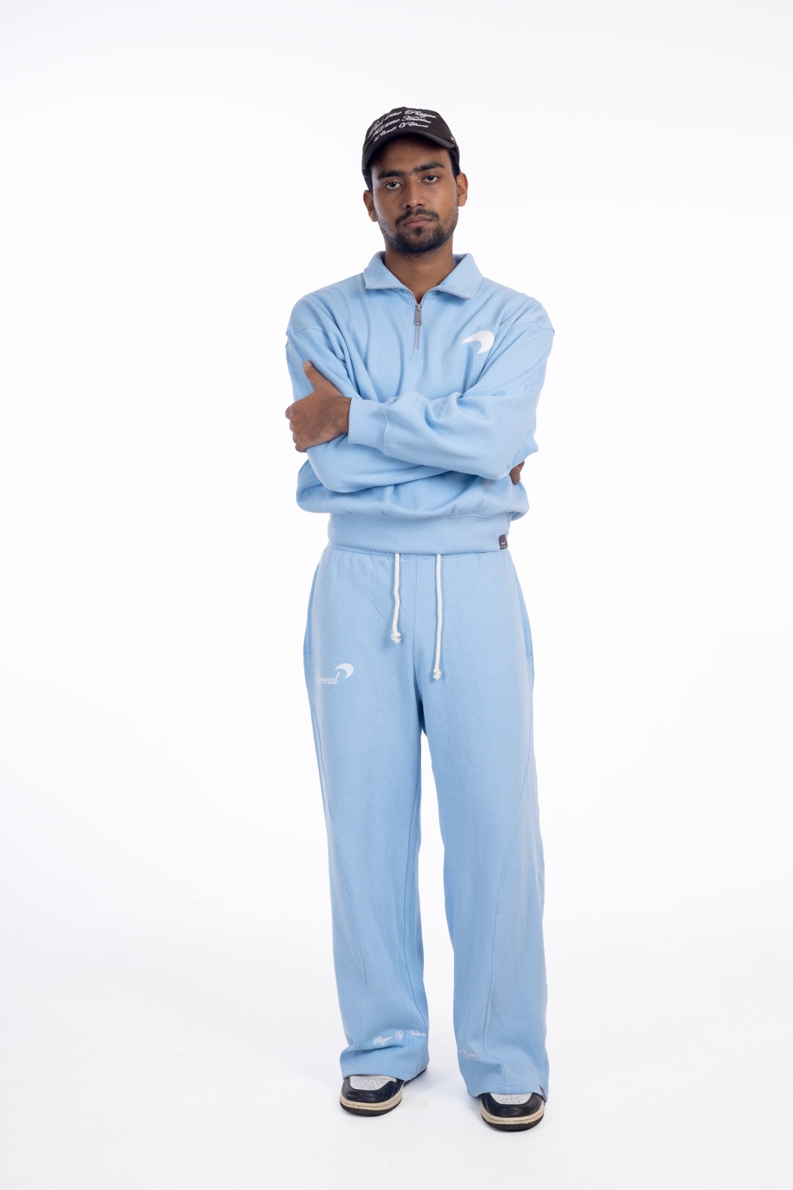 Sky Blue Quarter Zip Sweatshirt – Player By Chance – Etherealbd