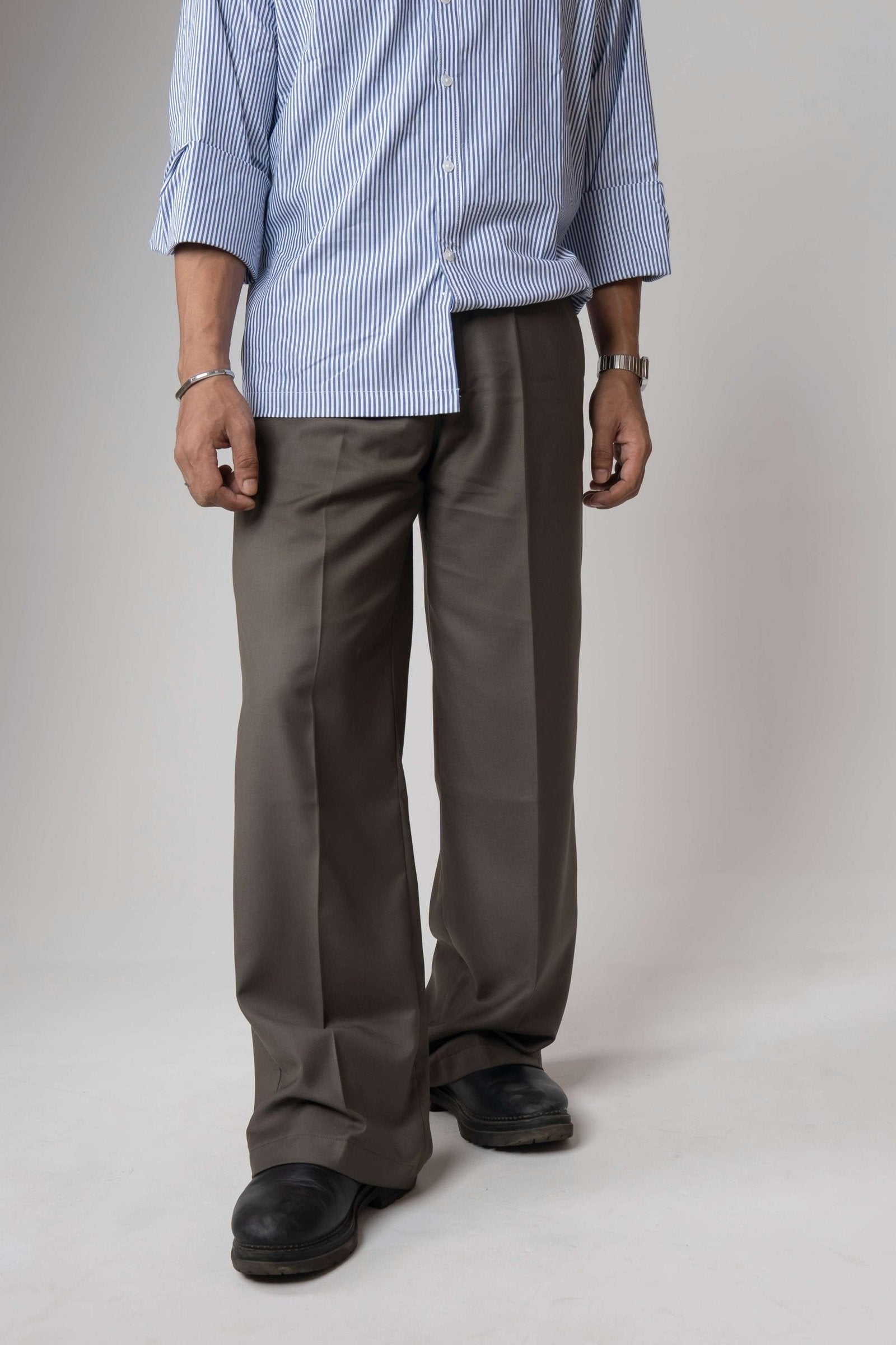 Khaki Pleated Trousers