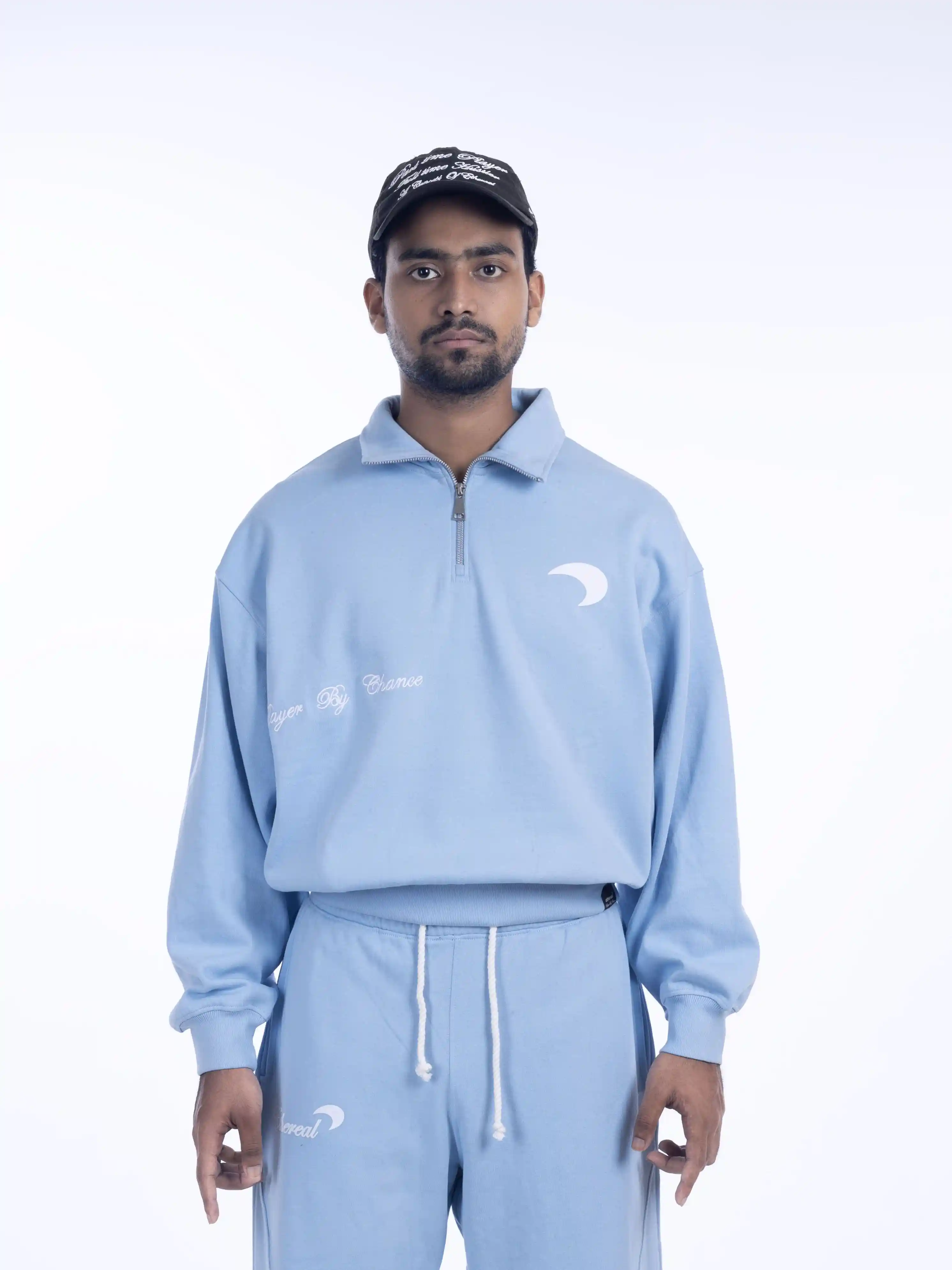 Sky Blue Quarter Zip Sweatshirt – Player By Chance